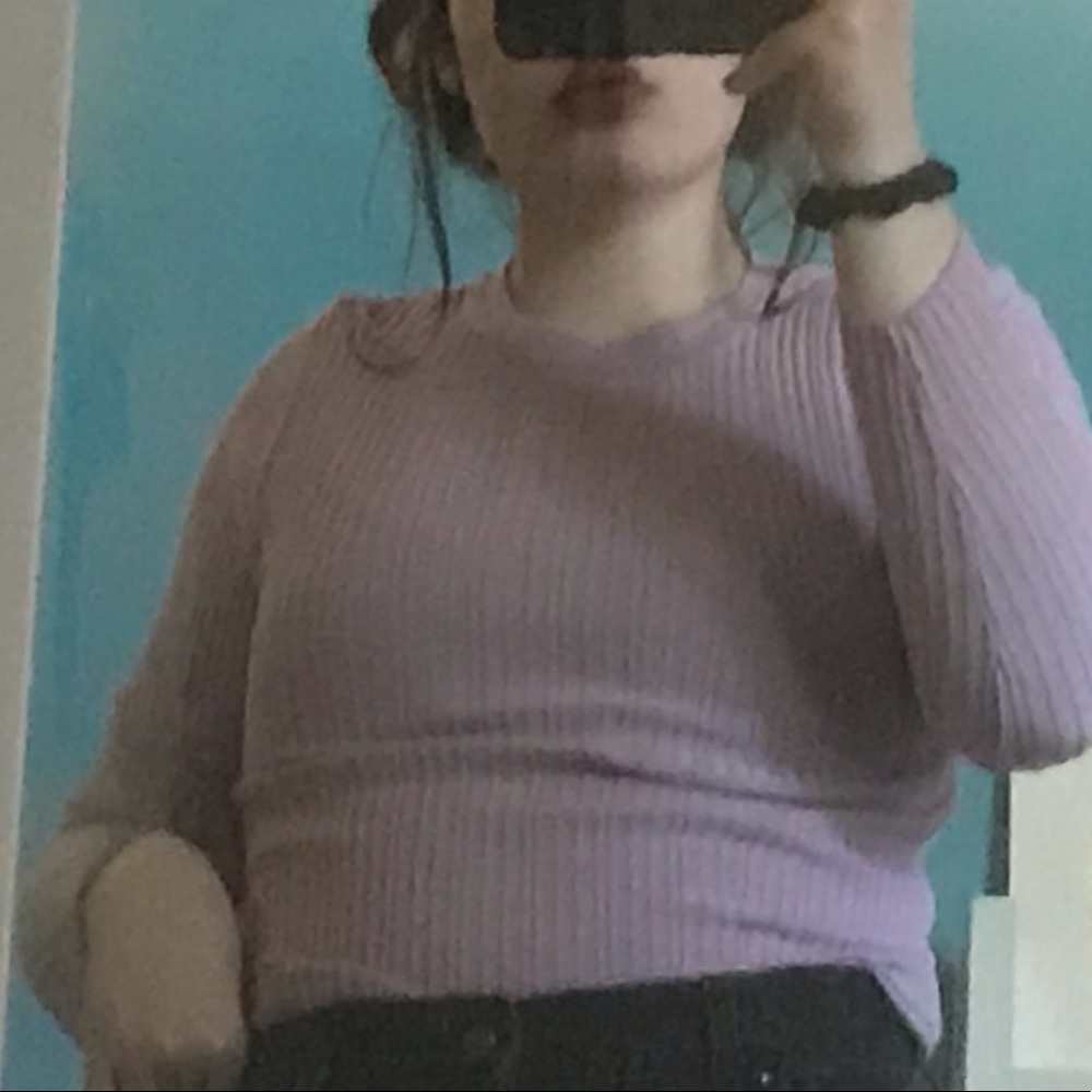 Forever 21 ribbed lilac long sleeve shirt